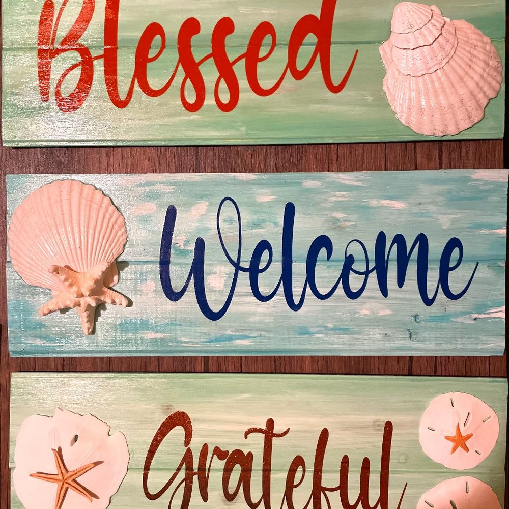 HANDCRAFTED WALL ART SIGNS SOLD SEPARATELY